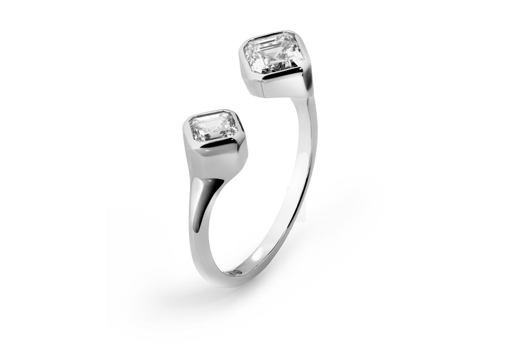 Toi Et Moi 14k or 18k Whitegold Ring w. Lab-Grown Diamonds