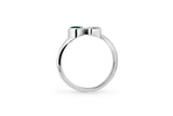 Toi Et Moi 14k eller 18k Hvidguld Ring m. Lab-Grown Diamant & Lab-Grown Smaragd