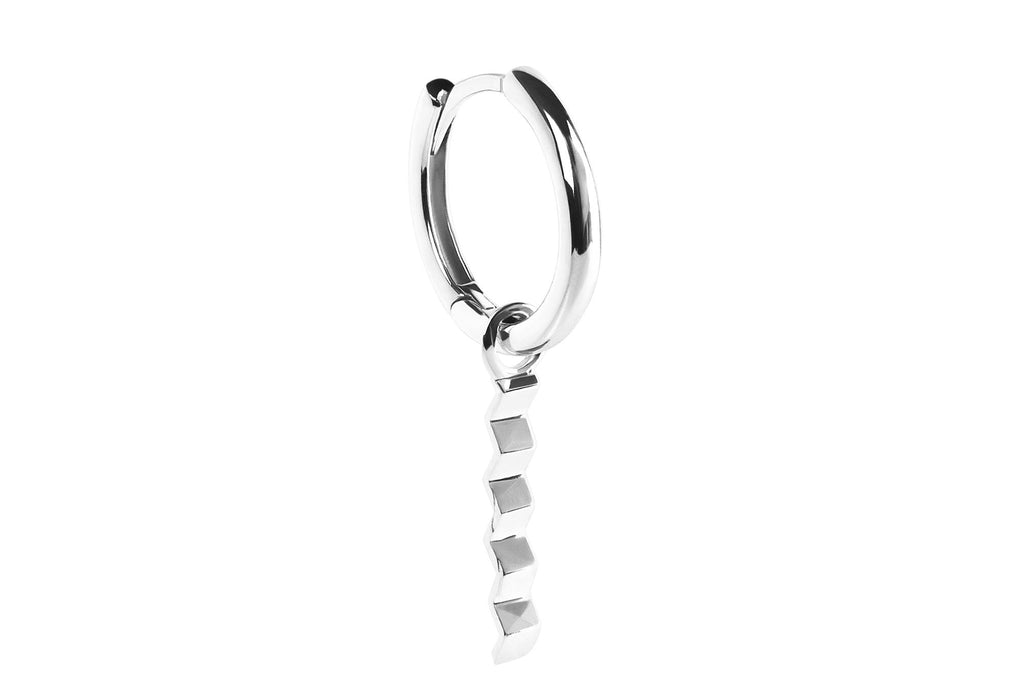 Zig Zag 14K Whitegold Hoop Charm