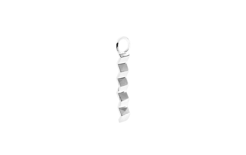 Zig Zag 14K Whitegold Hoop Charm