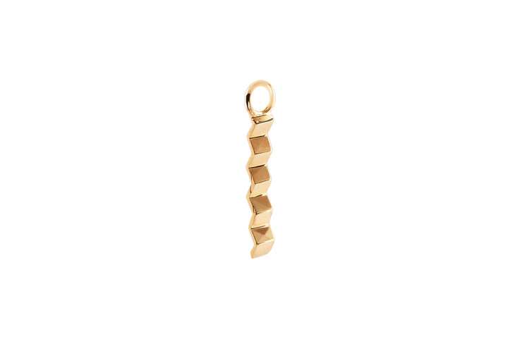 Zick Zack 14K Gold Hoop Charme