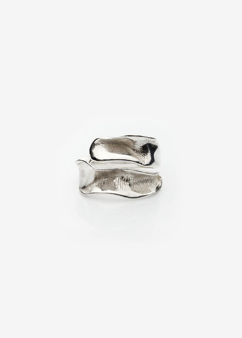 Lactuca Double Silver Ring