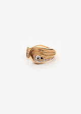 Ora Open 14K Gold Ring w. Diamonds