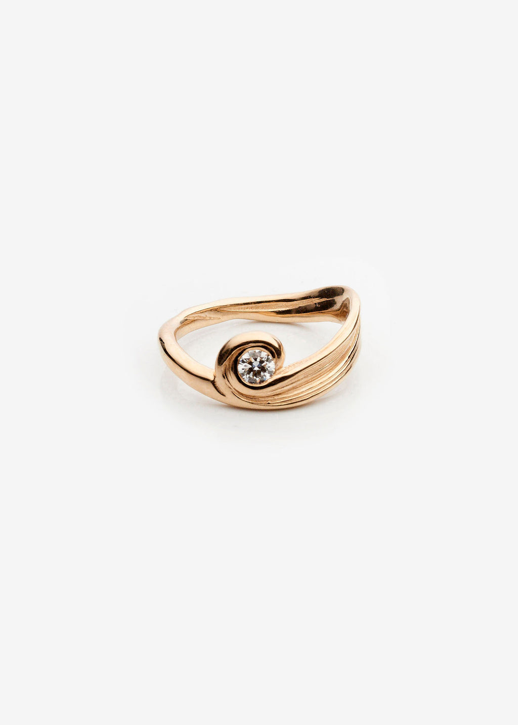 UNDA SOLITAIRE 14K GOLD RING W. Diamant