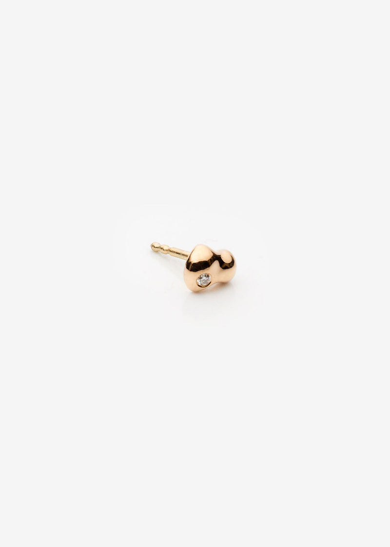 Spuma I 14K Gold Stud w. Diamond