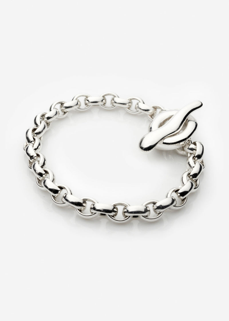 Puka Belcher Silver Bracelet