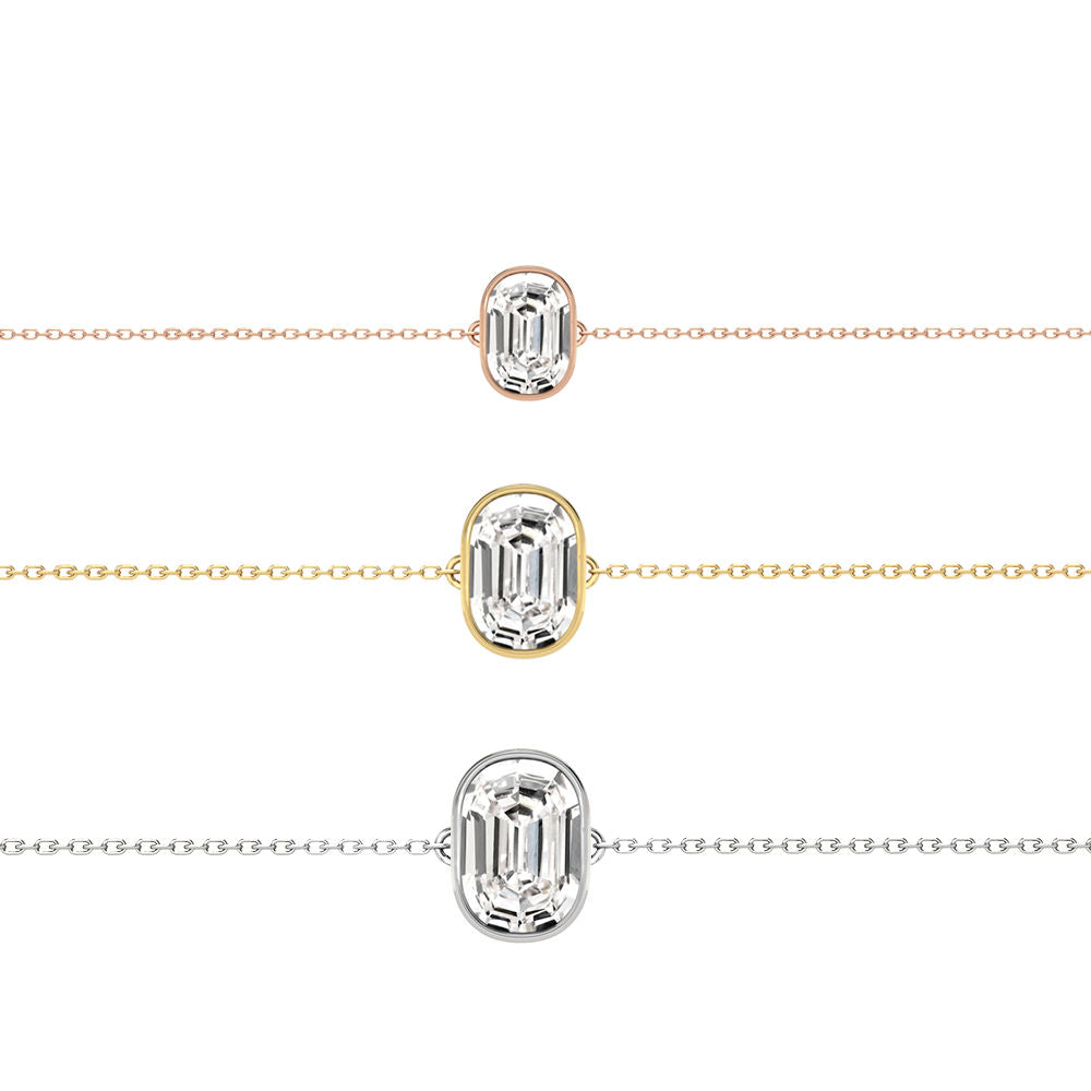 Alphabet Initial O 18K Gold, Rosegold or Whitegold Bracelet w. Solitaire Lab-Grown Diamond