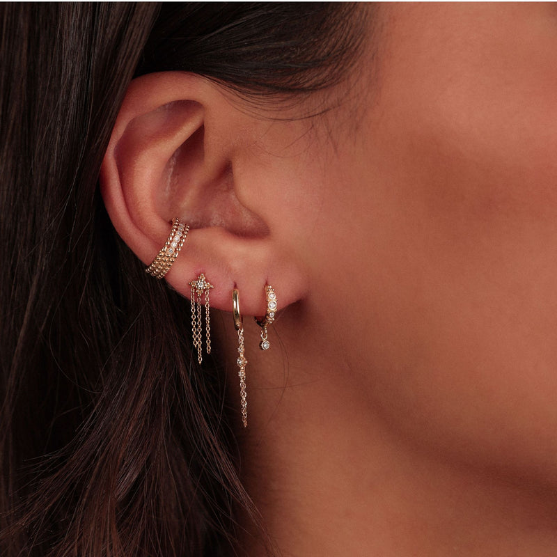 Susie Mini 1 18K Gold Earring w. Diamonds
