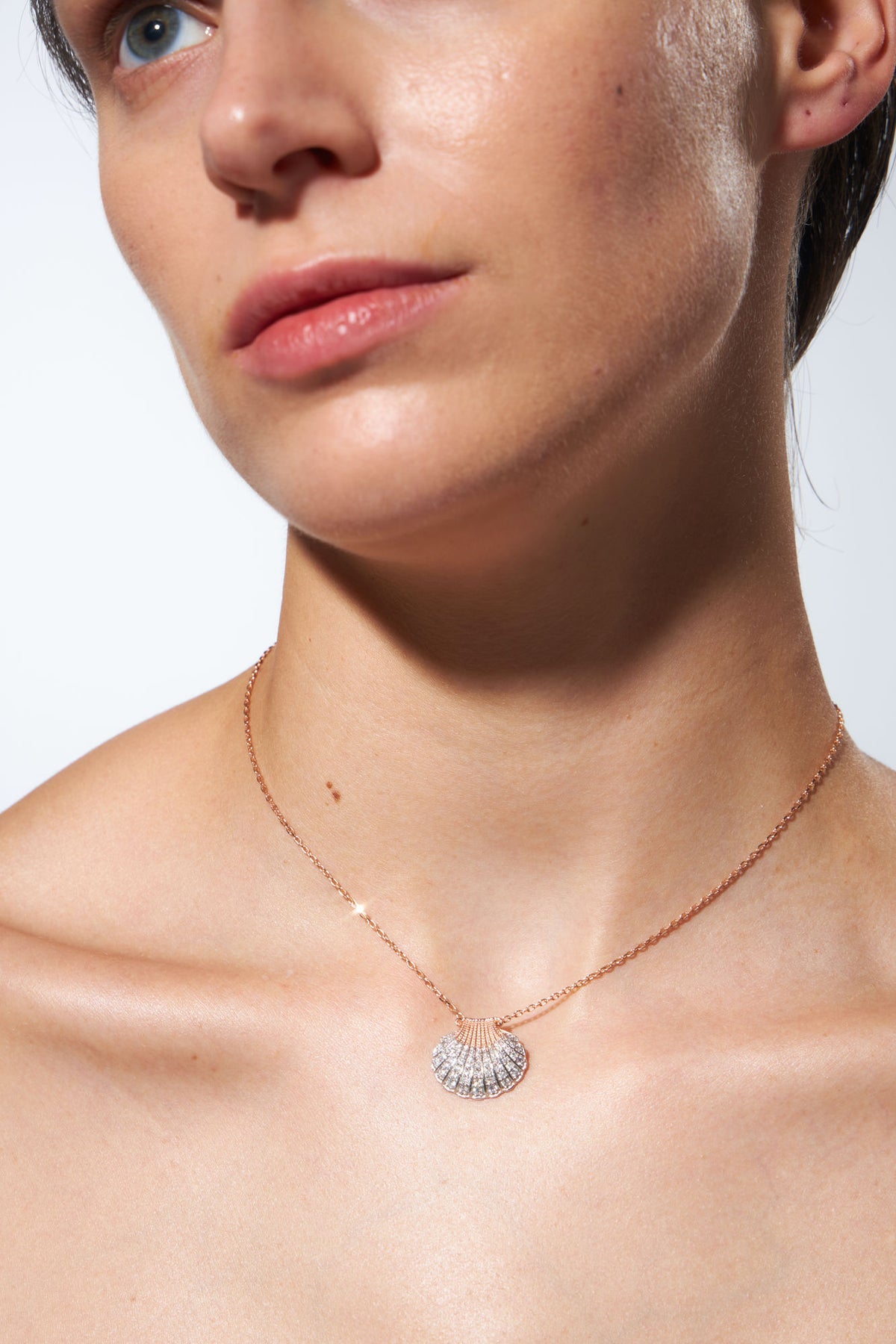Aphrodite 14K Rosaguld Halskæde m. Diamanter