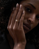 Floating Marquise 14k or 18k Gold Ring w. Lab-Grown Diamond