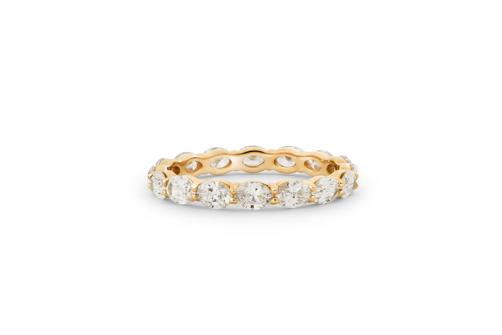 Oval Eternity 14k or 18k Gold Ring w. Lab-Grown Diamonds