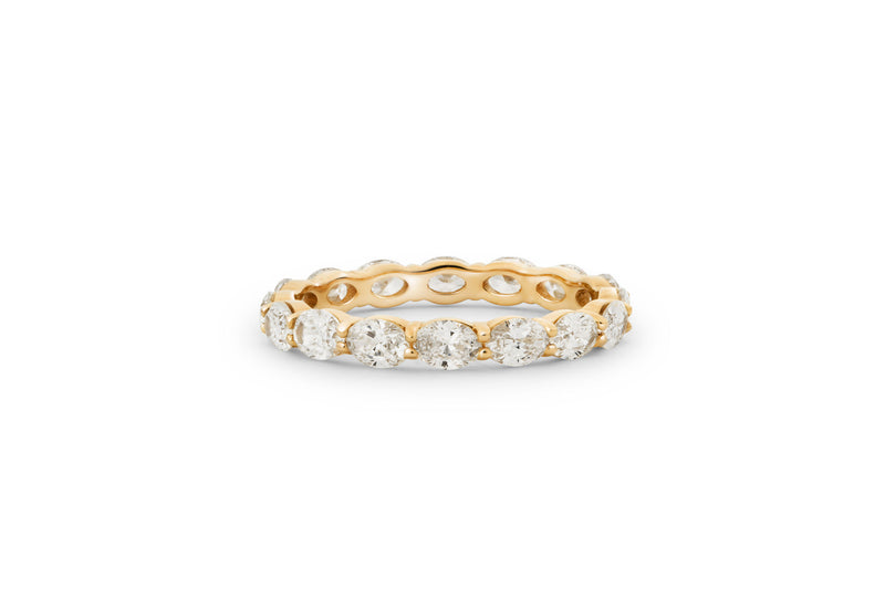 Oval Eternity 14k or 18k Gold Ring w. Diamonds