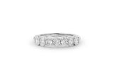 Oval Slebet Halv Alliance 14 eller 18 karat Hvidguld Ring m. Lab-Grown Diamanter