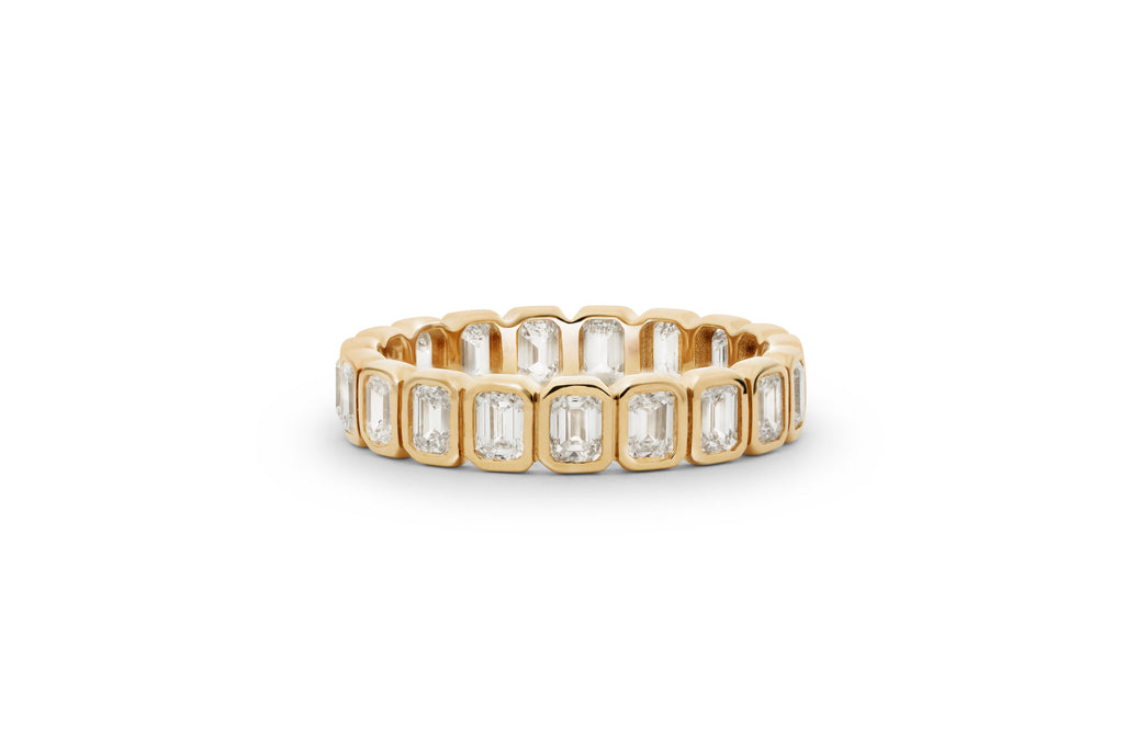 Cut Eternity 14k or 18k Gold Ring w. Lab-Grown Diamonds