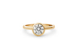 Bezel 1.0 CT 14k or 18k Gold Ring w. Lab-Grown Diamond