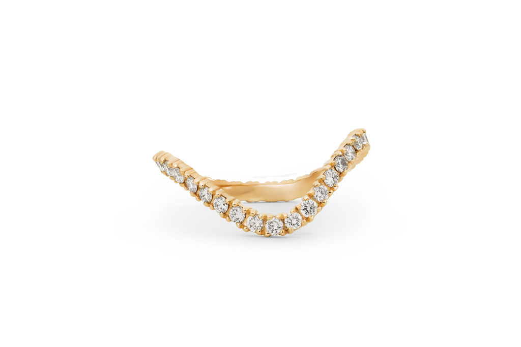 Wavy Eternity 14k or 18k Gold Ring w. Lab-Grown Diamonds
