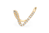 Curvy 14k or 18k Gold Ring w. Lab-Grown Diamonds