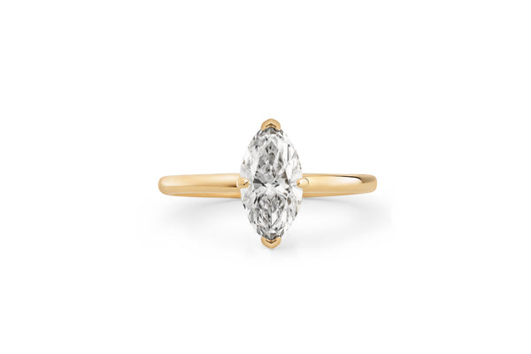 Marquise 1.0 CT 14k or 18k Gold Ring w. Diamond