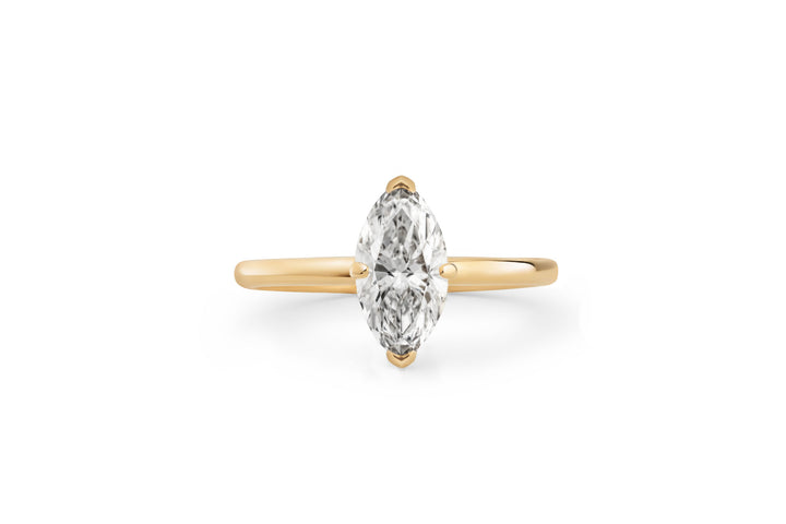 Marquise 1.0 CT 14k or 18k Gold Ring w. Lab-Grown Diamond