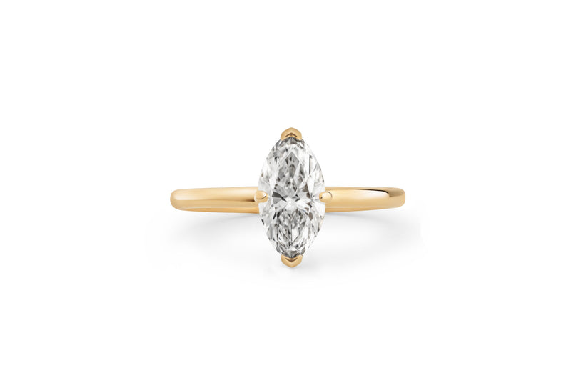 Marquise 1.0 CT 14k or 18k Gold Ring w. Diamond