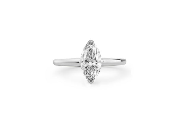 Marquise 1.0 CT 14k or 18k Whitegold Ring w. Diamond
