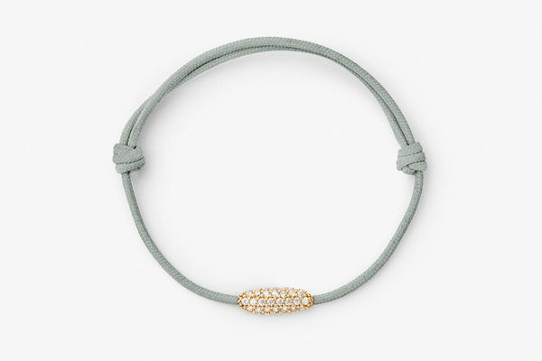 Pavé Cord Grøn 14k Guld Armbånd m. Lab-Grown Diamanter