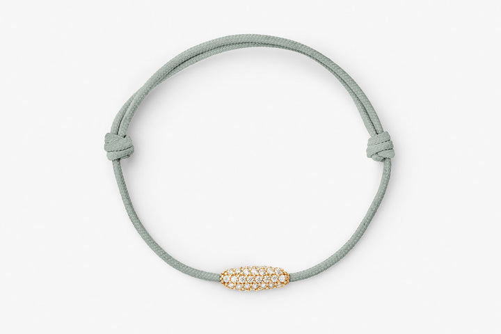 Pavé Cord Green 14k Gold Bracelet w. Lab-Grown Diamonds