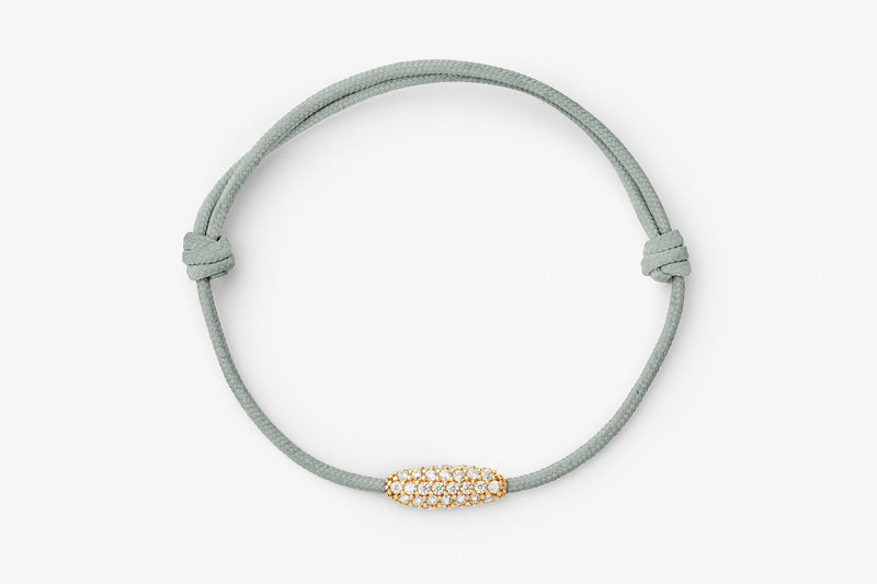 Pavé Cord Grøn 14k Guld Armbånd m. Lab-Grown Diamanter