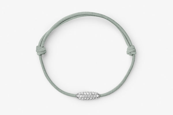 Pavé Cord Grøn 14k Hvidguld Armbånd m. Lab-Grown Diamanter