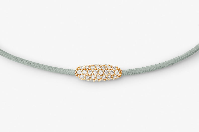 Pavé Cord Grøn 14k Guld Armbånd m. Lab-Grown Diamanter