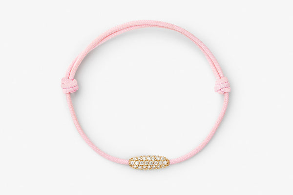 Pavé Cord Pink 14k Guld Armbånd m. Lab-Grown Diamanter