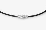 Pavé Cord Sort 14k Hvidguld Armbånd m. Lab-Grown Diamanter