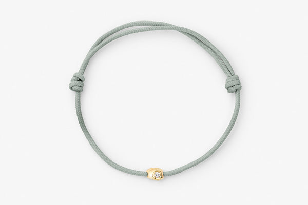 Stone Cord Grøn 14k Guld Armbånd m. Lab-Grown Diamant