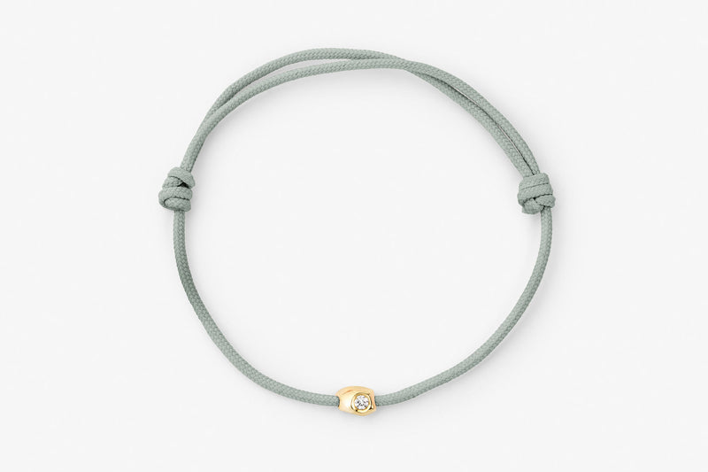 Stone Cord Grøn 14k Guld Armbånd m. Lab-Grown Diamant