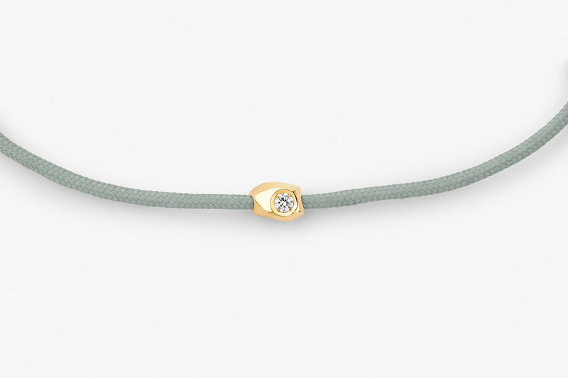 Stone Cord Grøn 14k Guld Armbånd m. Lab-Grown Diamant
