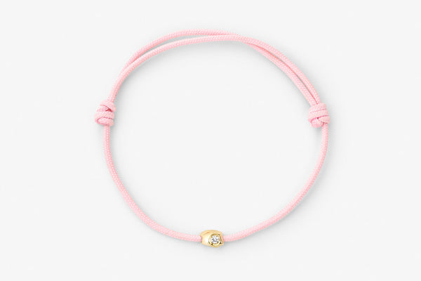 Stone Cord Pink 14k Guld m. Lab-Grown Diamanter