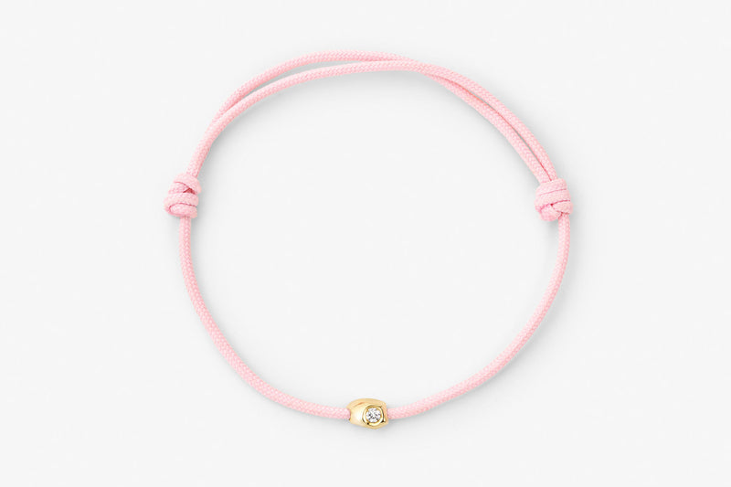 Stone Cord Pink 14k Guld m. Lab-Grown Diamanter