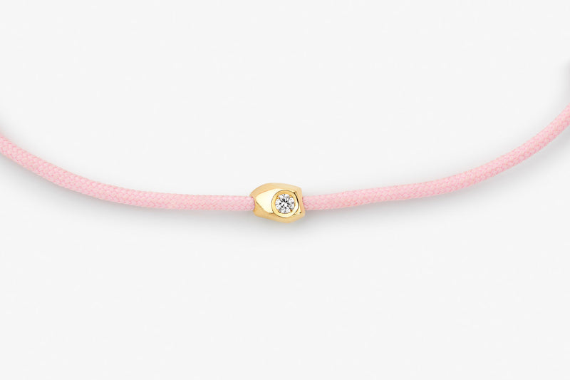 Stone Cord Pink 14k Guld m. Lab-Grown Diamanter
