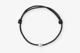 Stone Cord Sort 14k Hvidguld Armbånd w. Lab-Grown Diamant