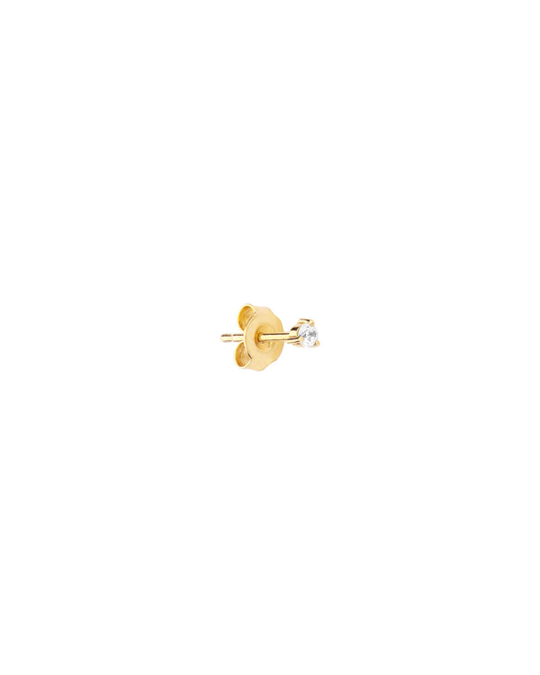 Alba 14K Gold, White Gold or Rose Gold Stud w. Diamond