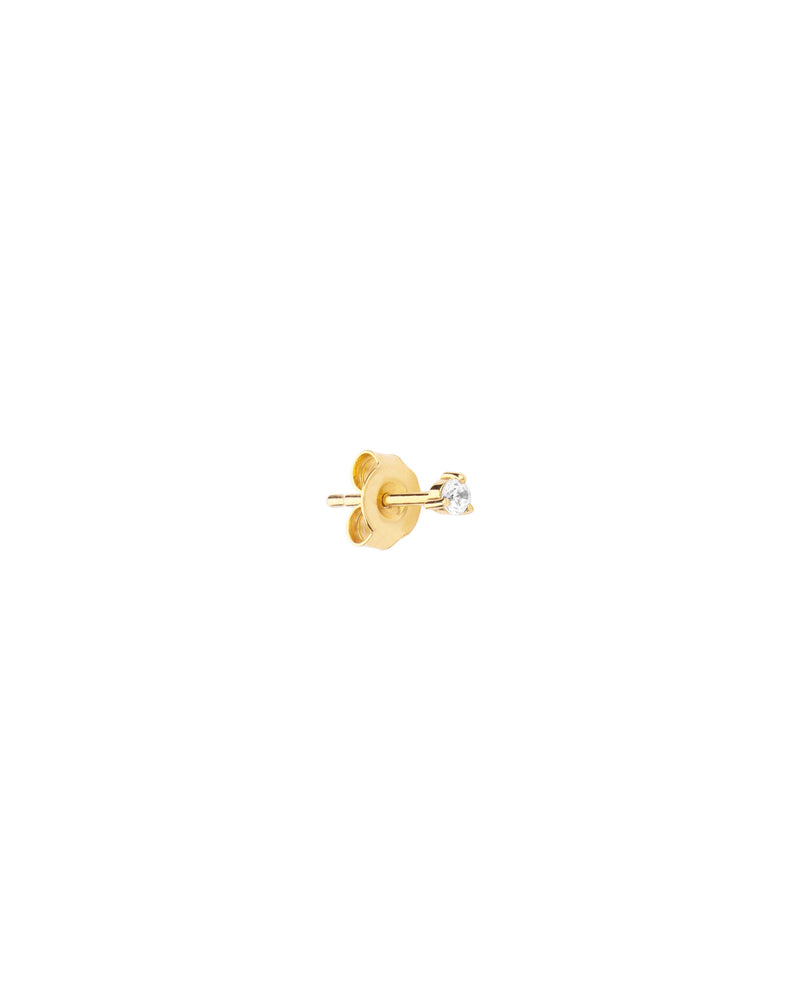 Alba 14K Gold, White Gold or Rose Gold Stud w. Diamond