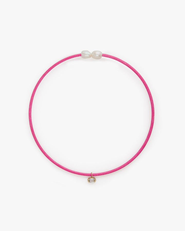 Ancora tu Pink 9K Gold Necklace w. Sapphire