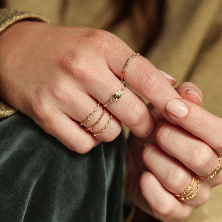Susie Small 18K Gold Ring w. Diamonds
