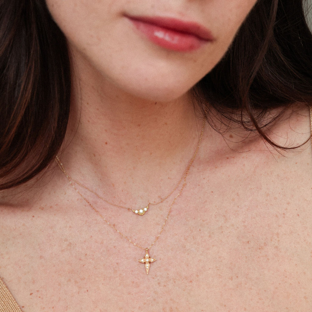 Susie 18K Gold Necklace w. White Topazes