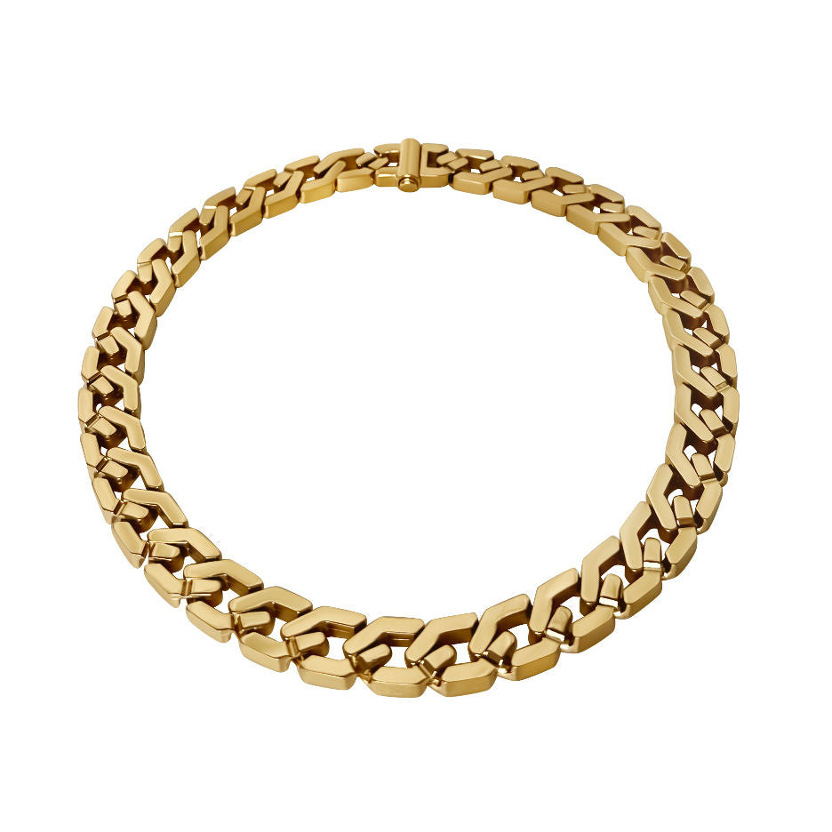 Chunky Geometric 18K Forgyldt Halskæde