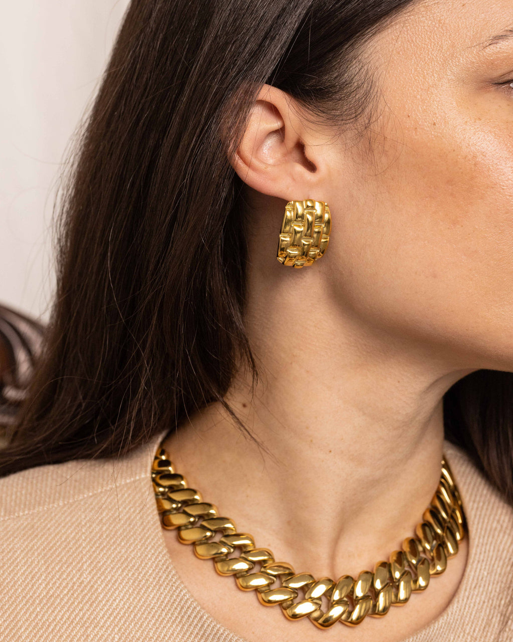 Chunky Chain Link 18K Gold Plated Necklace