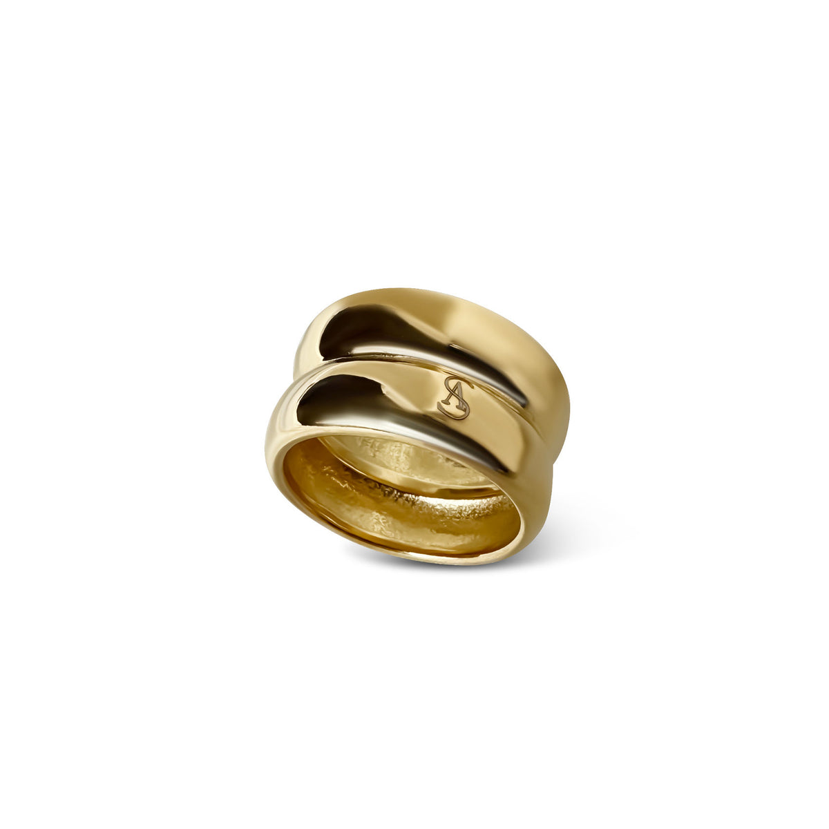 Doppelkuppel 18k Gold plattiert Ring
