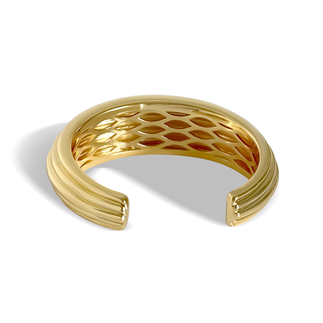 Chunky Ridge 18K Forgyldt Armring
