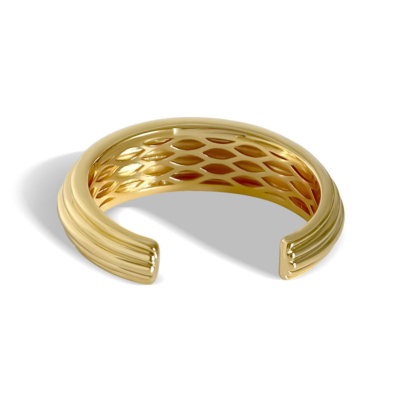 Chunky Ridge 18K Gold Plated Bangle