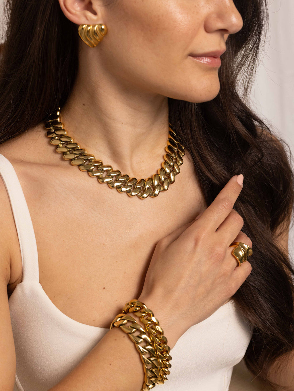 Chunky Chain Link 18K Gold Plated Necklace
